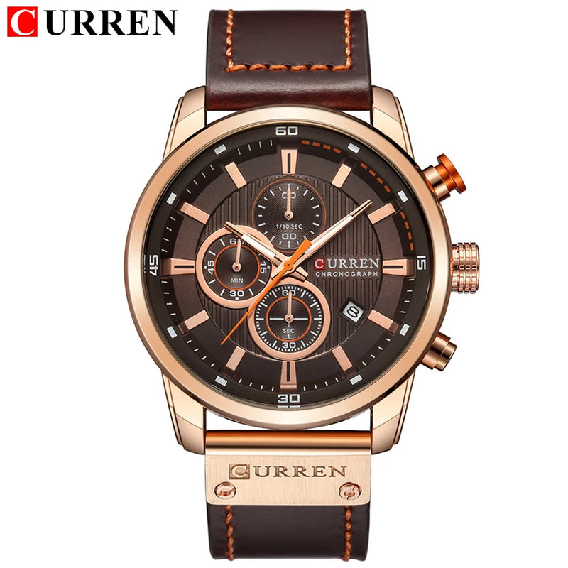 CURREN 8291 - Relógio de quartzo de luxo