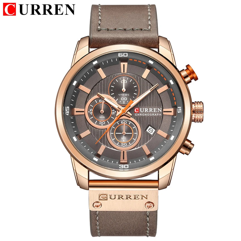 CURREN 8291 - Relógio de quartzo de luxo
