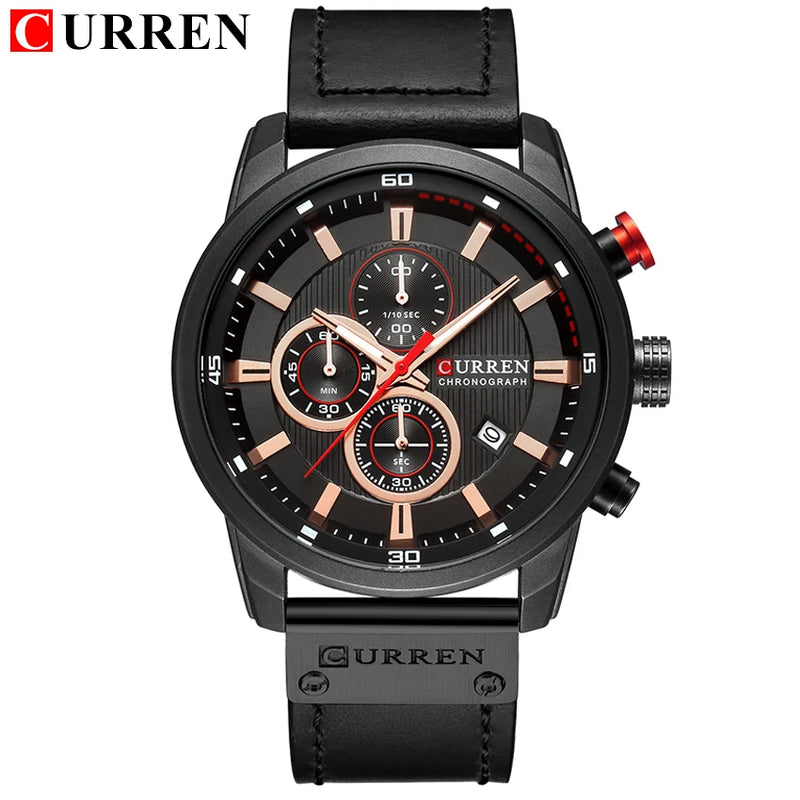 CURREN 8291 - Relógio de quartzo de luxo