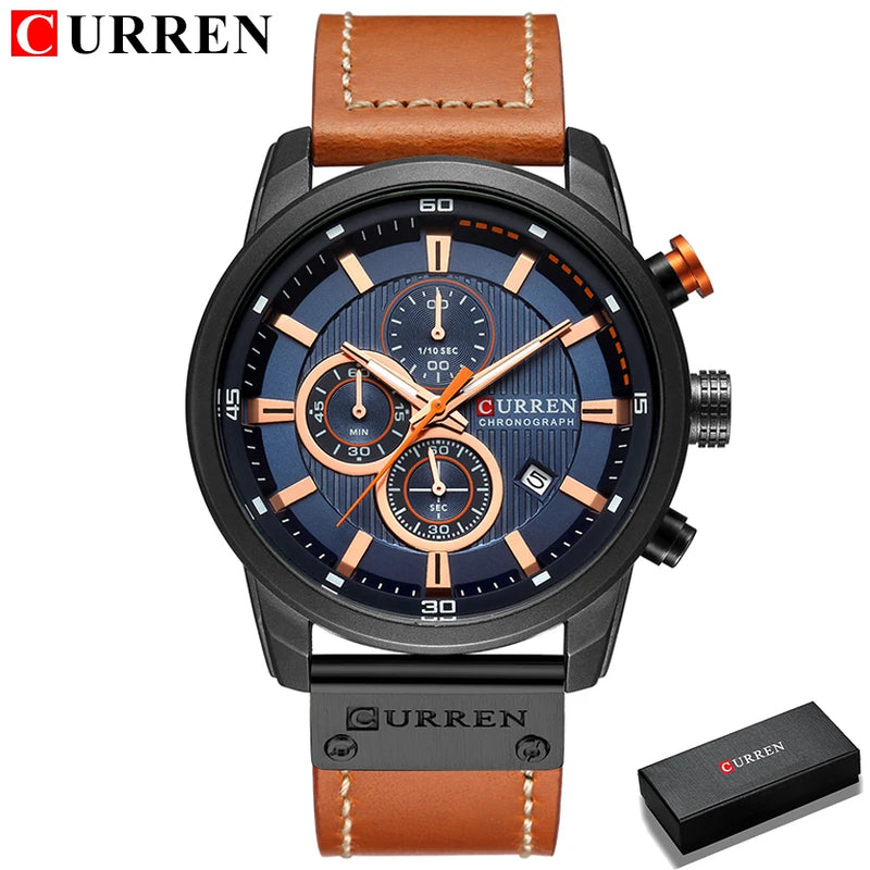 CURREN 8291 - Relógio de quartzo de luxo
