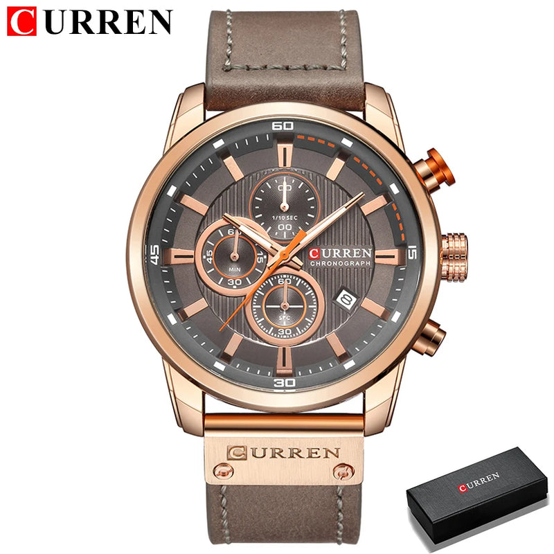 CURREN 8291 - Relógio de quartzo de luxo