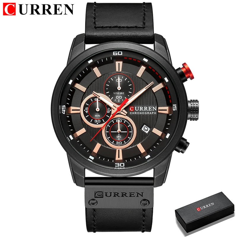 CURREN 8291 - Relógio de quartzo de luxo