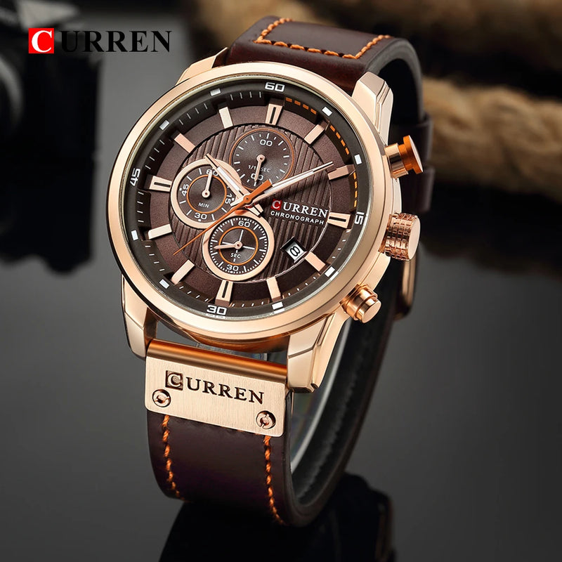 CURREN 8291 - Relógio de quartzo de luxo