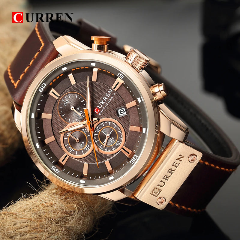 CURREN 8291 - Relógio de quartzo de luxo