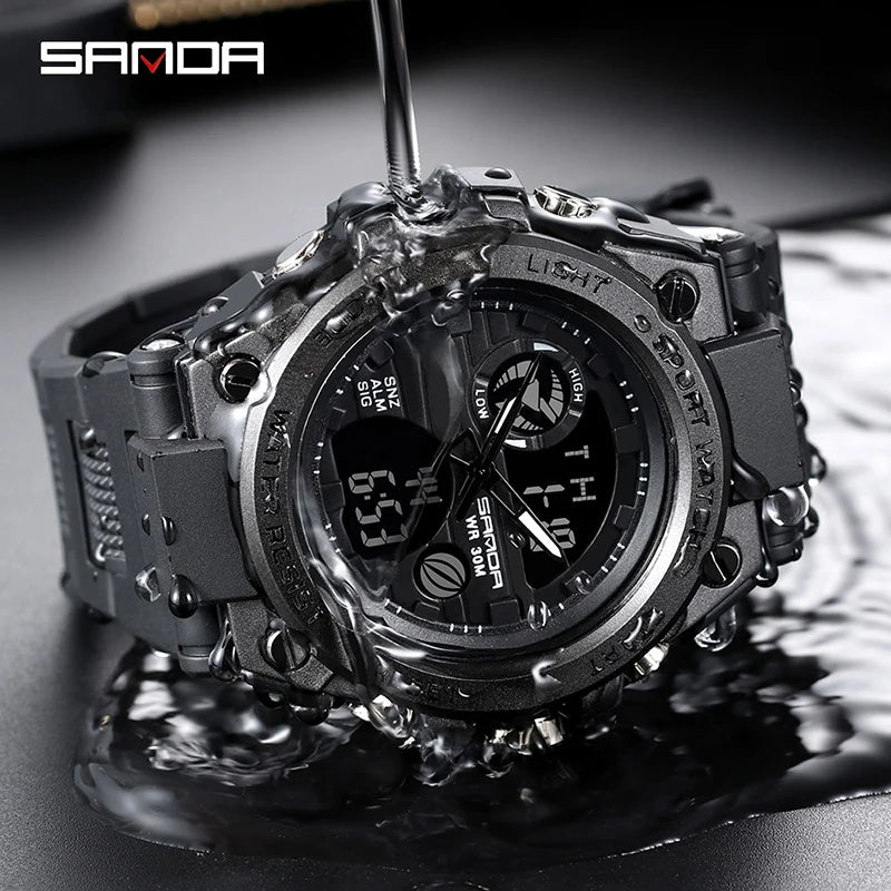 SANDA 739 - Relógio Digital Estilo G Shock Militar