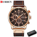 CURREN 8291 - Relógio de quartzo de luxo