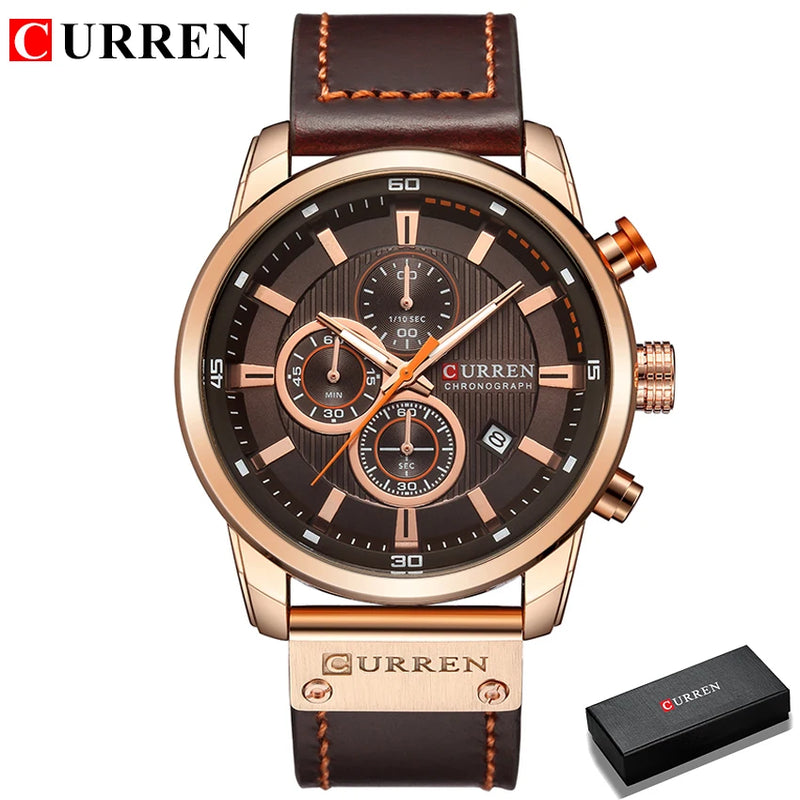 CURREN 8291 - Relógio de quartzo de luxo
