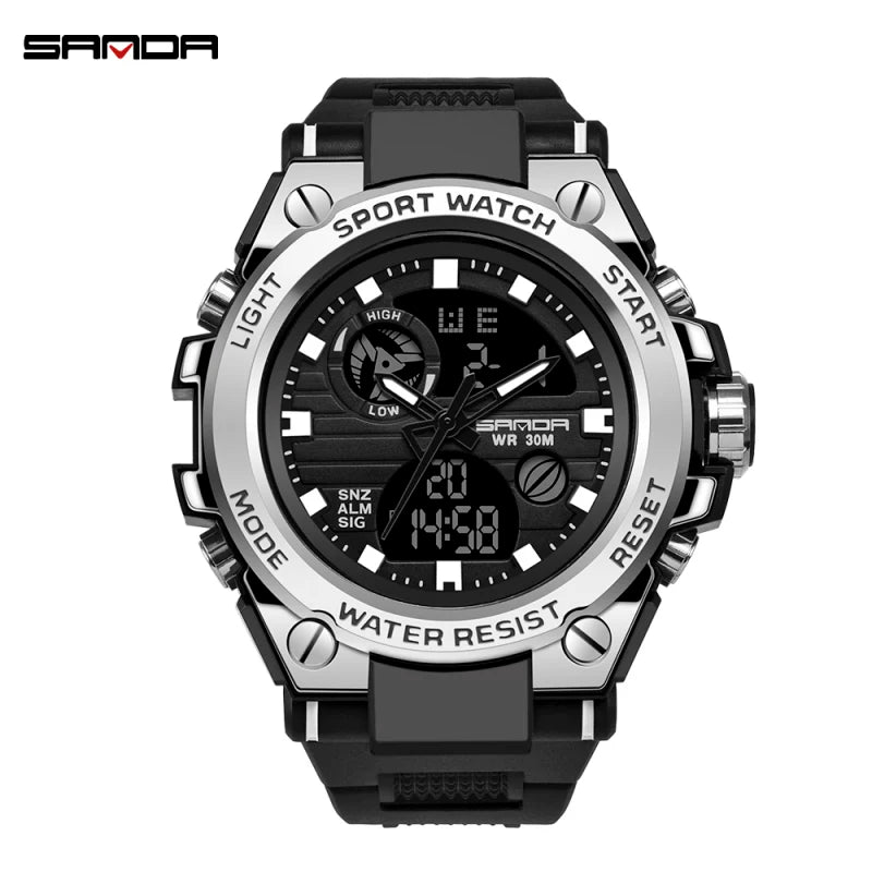 SANDA 739 - Relógio Digital Estilo G Shock Militar