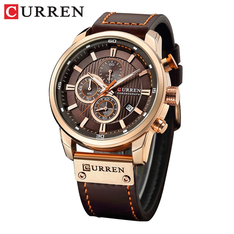 CURREN 8291 - Relógio de quartzo de luxo