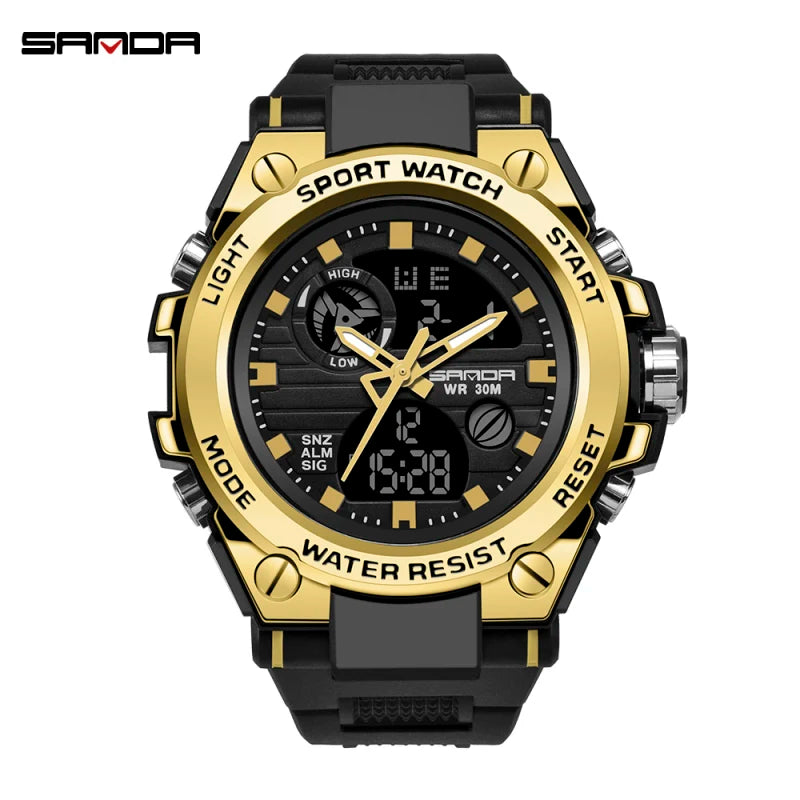 SANDA 739 - Relógio Digital Estilo G Shock Militar