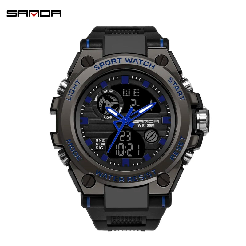 SANDA 739 - Relógio Digital Estilo G Shock Militar