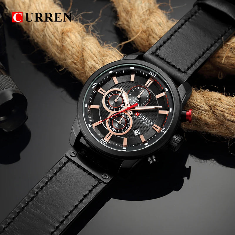 CURREN 8291 - Relógio de quartzo de luxo